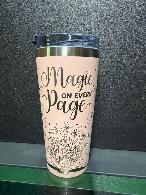 Magic On Every Page 20 oz Stainless Steel Tumbler